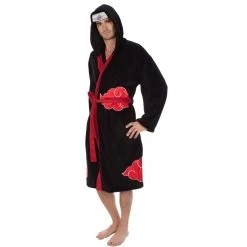 Naruto Shippuden Akatsuki Costume Bath Robe Fleece Anime Bathrobe