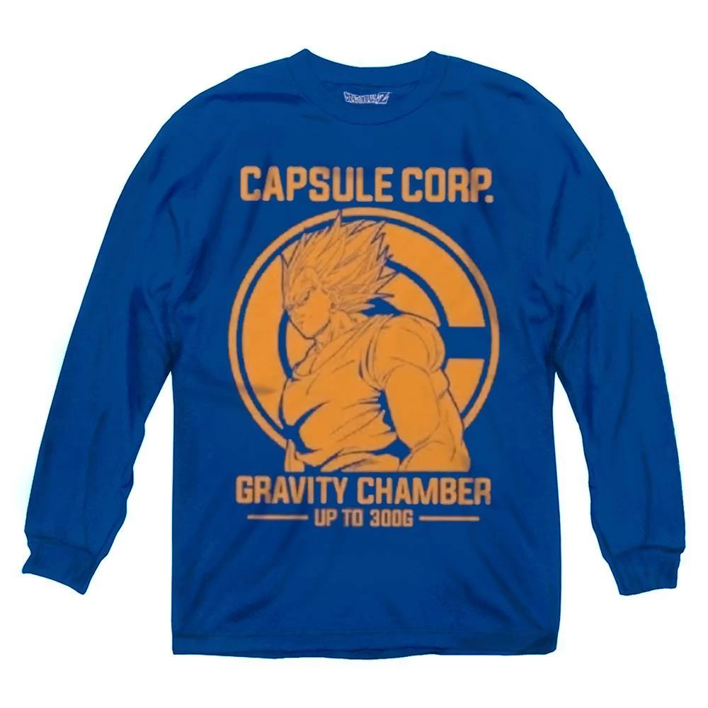 Dragon Ball Z Vegeta Capsule Corp Gravity Chamber Anime Adult Long Sleeve T-Shirt 1 Dragon Ball Z Vegeta Capsule Corp Gravity Chamber Anime Adult Long Sleeve T-Shirt