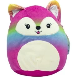 Squishmallows Xenia The Rainbow Fox Squishy Soft 8in Colorful Crew Plush