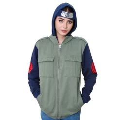 Naruto Shippuden Kakashi Hatake Cosplay Military Style Hoodie With Headband -Anime Peripherals 56765492a