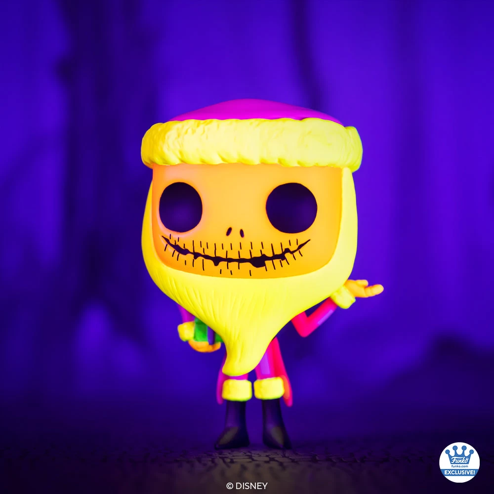 Funko Pop! Disney: The Nightmare Before Christmas - Santa Jack Skellington Blacklight Exclusive 2 Funko Pop! Disney: The Nightmare Before Christmas - Santa Jack Skellington Blacklight Exclusive - Image 2