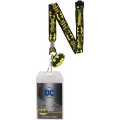 DC Comics Batman Wrap Around Logo Lanyard Neck Strap Id Holder With Charm