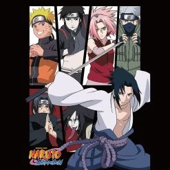 Naruto Shippuden - Sasuke & Group Sublimation Throw Blanket 46Wx60L