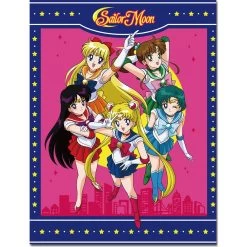 Sailor Moon - Sailors Group City Sublimation Throw Blanket 46in By 60in