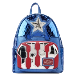 Loungefly Marvel Metallic Captain America Cosplay Mini Backpack