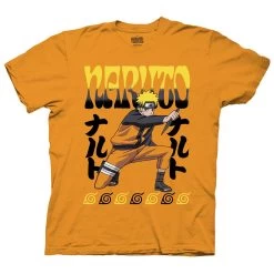 Naruto Shippuden Kneeling Naruto With Kunai Adult T-Shirt
