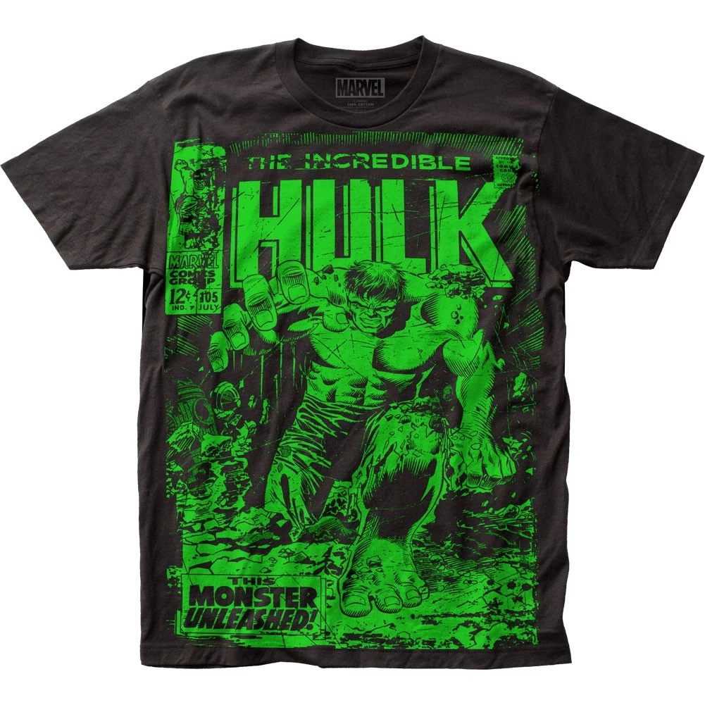 The Incredible Hulk Monster Unleashed Big Print Subway Tee Adult T-Shirt 1 The Incredible Hulk Monster Unleashed Big Print Subway Tee Adult T-Shirt