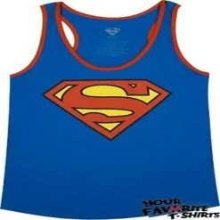 DC COMICS Superman Supergirl Symbol Logo Junior Tank Top