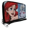 Disney The Little Mermaid Ariel And Ursula Face Blocks Womens PU Zip Around Wallet