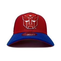New Era 39THIRTY Transformers Autobot Symbol Red & Blue Fitted Hat -Anime Peripherals autobotfront