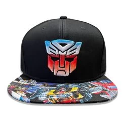 Transformers Autobots Color Shield 80's Cartoon Black Snapback Cap Hat
