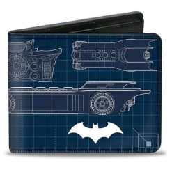 DC COMICS Batman Batmobile Blueprint Tech Turns DC Universe Bifold Wallet