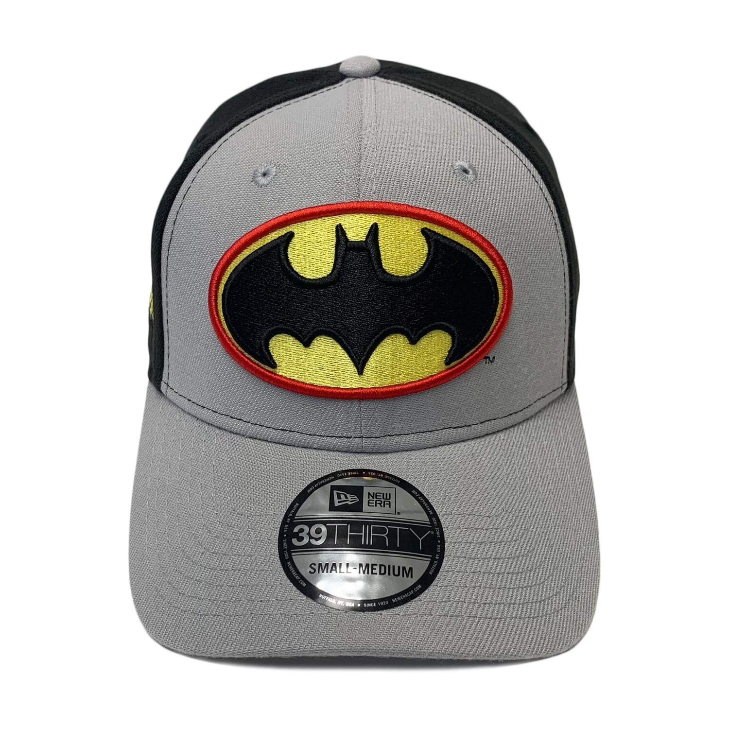 New Era 39THIRTY DC Comics Batman Symbol Gray & Black Fitted Hat 2 New Era 39THIRTY DC Comics Batman Symbol Gray & Black Fitted Hat - Image 2