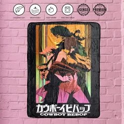 Cowboy Bebop Group Faye Spike Edward Ein Jet Black Fleece Throw Soft Lightweight Blanket 45x60 Inches 10 Cowboy Bebop Group Faye Spike Edward Ein Jet Black Fleece Throw Soft Lightweight Blanket 45x60 Inches -Anime Peripherals bebop 4