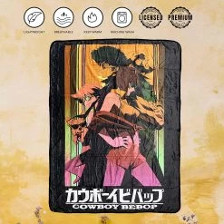 Cowboy Bebop Group Faye Spike Edward Ein Jet Black Fleece Throw Soft Lightweight Blanket 45x60 Inches 9 Cowboy Bebop Group Faye Spike Edward Ein Jet Black Fleece Throw Soft Lightweight Blanket 45x60 Inches -Anime Peripherals bebop 5