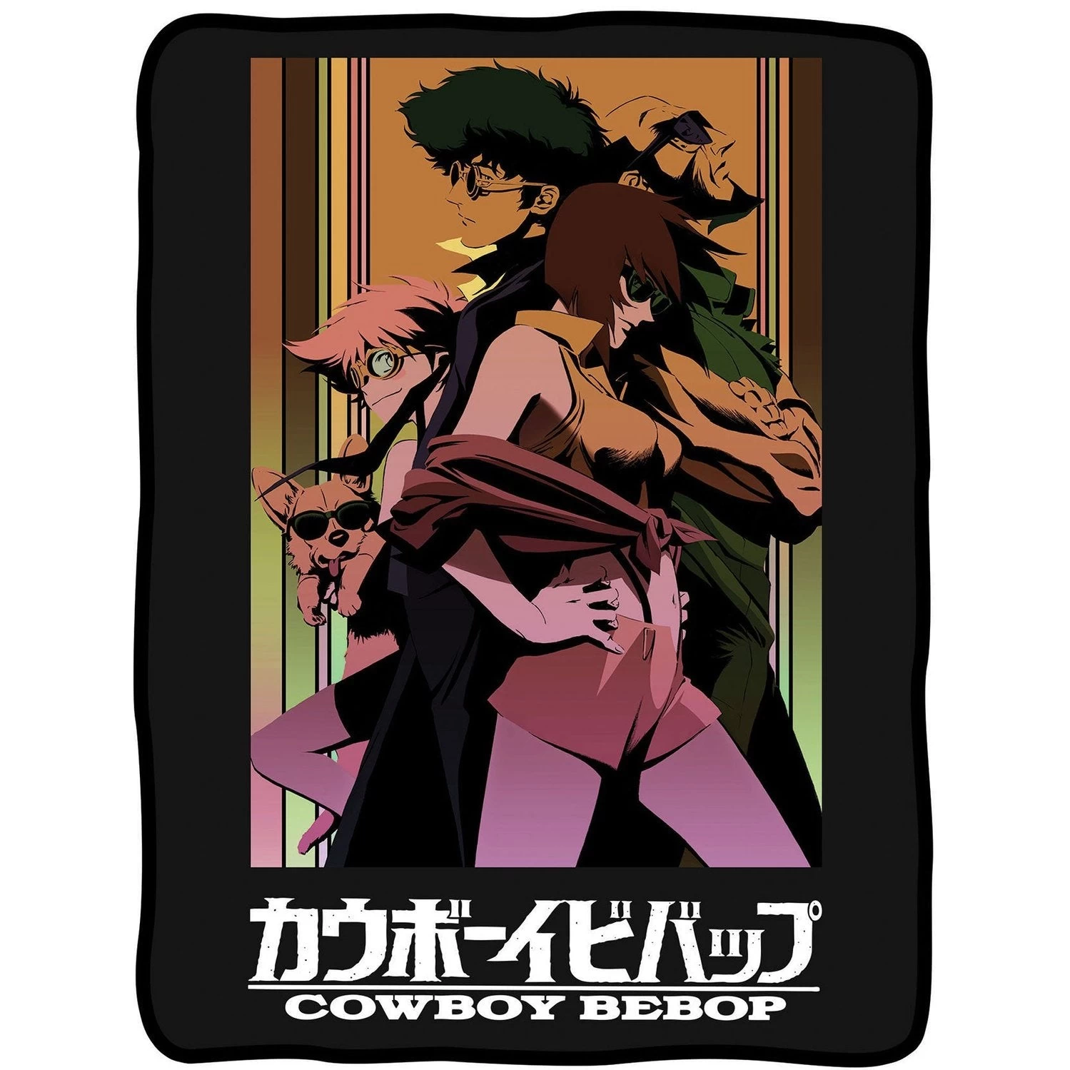 Cowboy Bebop Group Faye Spike Edward Ein Jet Black Fleece Throw Soft Lightweight Blanket 45x60 Inches 2 Cowboy Bebop Group Faye Spike Edward Ein Jet Black Fleece Throw Soft Lightweight Blanket 45x60 Inches - Image 2