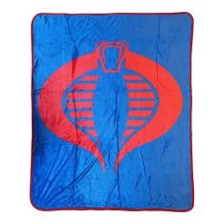 Hasbro G.I. Joe Cobra Symbol Blue 80's Cartoon Throw Blanket