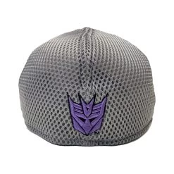 New Era 39THIRTY Transformers Decepticon Symbol Gray & Purple Fitted Hat -Anime Peripherals decback