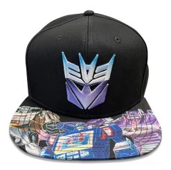 Transformers Decepticons Color Shield 80's Cartoon Black Snapback Cap Hat