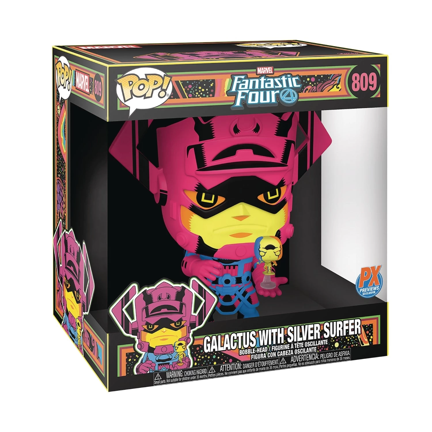 Funko Pop! Jumbo Marvel Galactus With Silver Surfer (Black Light Version) 10" Vinyl Figure 2 Funko Pop! Jumbo Marvel Galactus With Silver Surfer (Black Light Version) 10" Vinyl Figure - Image 2
