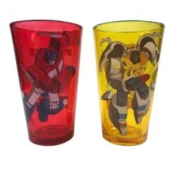 Transformers Autobots Optimus Prime And Grimlock 2 Pack Pint Glass Set
