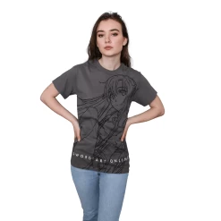 Sword Art Online - Asuna Sitting Line Art Adult T-Shirt -Anime Peripherals img0526 removebg