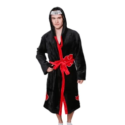 Naruto Shippuden Akatsuki Costume Bath Robe Fleece Anime Bathrobe -Anime Peripherals img0583 removebg