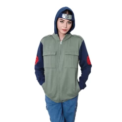 Naruto Shippuden Kakashi Hatake Cosplay Military Style Hoodie With Headband -Anime Peripherals img1330 2 removebg