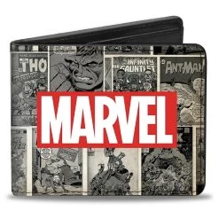 Marvel Logo With Retro Covers Bi-fold Wallet