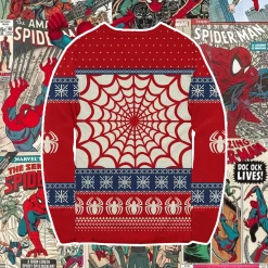 Marvel Spider-Man Symbol Offcially Licesned Adult Holiday Ugly Christmas Sweater -Anime Peripherals mvrcbb9mlc62redhigh resback photoroom