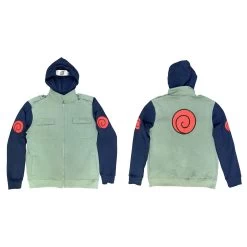 Naruto Shippuden Kakashi Hatake Cosplay Military Style Hoodie With Headband -Anime Peripherals nsaz3649web