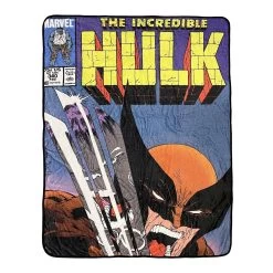 Marvel The Incredible Hulk Vs Wolverine Fleece Throw Blanket