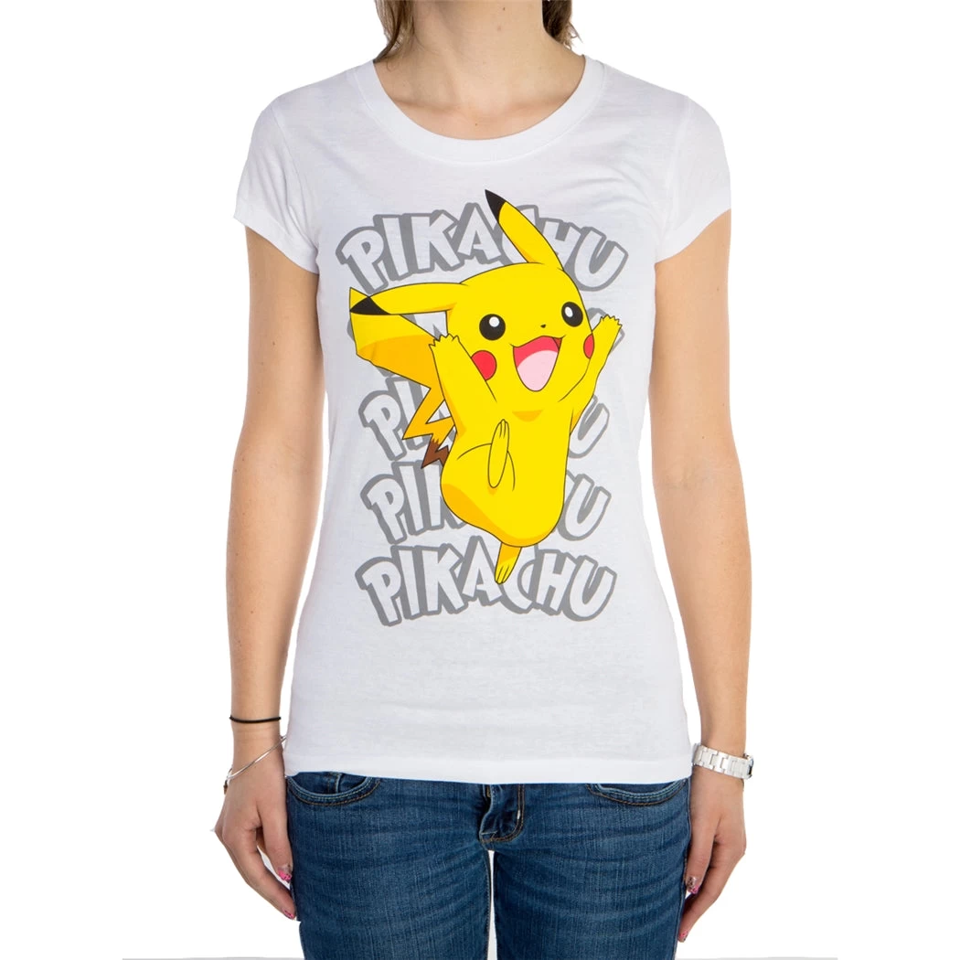 NINTENDO Pokemon Pikachu Name Repeat Junior T-Shirt 1 NINTENDO Pokemon Pikachu Name Repeat Junior T-Shirt