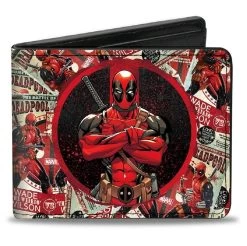 Deadpool Arms Crossed Pose Badge/Wade Vs Wade Marvel Comics Bi-fold Wallet