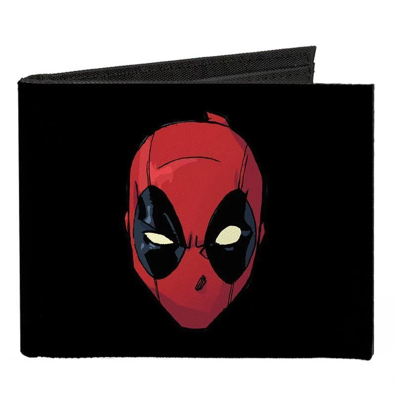 Deadpool Face Marvel Comics Canvas Bifold Wallet 1 Deadpool Face Marvel Comics Canvas Bifold Wallet