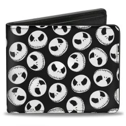 Disney Nightmare Before Christmas Jack Expression Scattered Bi-Fold Wallet