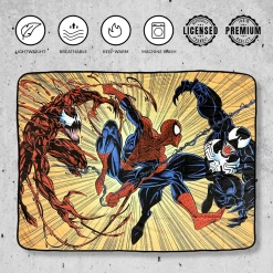 Spider-Man Maximum Carnage And Venom Marvel Fleece Throw Blanket 45in. By 60in. -Anime Peripherals spiderman blanket 1 photoroom 2