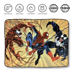 Spider-Man Maximum Carnage And Venom Marvel Fleece Throw Blanket 45in. By 60in. -Anime Peripherals spiderman blanket 1 photoroom
