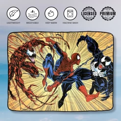 Spider-Man Maximum Carnage And Venom Marvel Fleece Throw Blanket 45in. By 60in. -Anime Peripherals spiderman blanket 1 photoroom 3