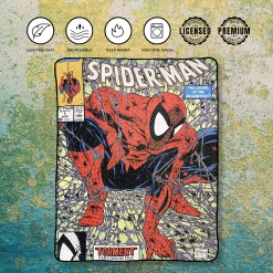 Marvel Spider-Man 90's Cover Torment Fleece Throw Blanket 13 Marvel Spider-Man 90's Cover Torment Fleece Throw Blanket -Anime Peripherals spiderman blanket 3 photoroom 2