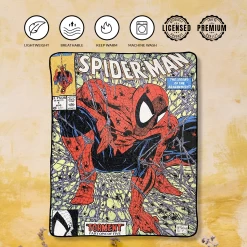 Marvel Spider-Man 90's Cover Torment Fleece Throw Blanket 12 Marvel Spider-Man 90's Cover Torment Fleece Throw Blanket -Anime Peripherals spiderman blanket 3 photoroom 3