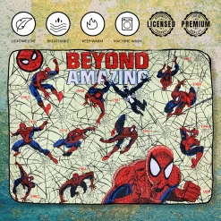 Spider-Man Beyond Amazing 60th Marvel Flannel Throw Super Soft Fleece Blanket 45x60in -Anime Peripherals spidermandates1 photoroom 2