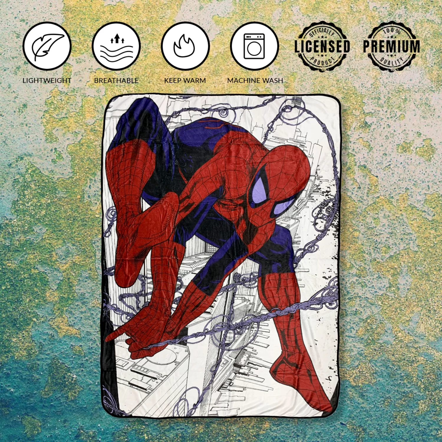 Spider-Man Webslinger Marvel Flannel Fleece Throw Super Soft Lightweight Fleece Blanket 45x60in 4 Spider-Man Webslinger Marvel Flannel Fleece Throw Super Soft Lightweight Fleece Blanket 45x60in - Image 4