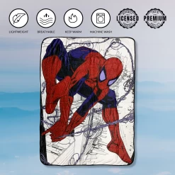 Spider-Man Webslinger Marvel Flannel Fleece Throw Super Soft Lightweight Fleece Blanket 45x60in 9 Spider-Man Webslinger Marvel Flannel Fleece Throw Super Soft Lightweight Fleece Blanket 45x60in -Anime Peripherals spidermanhang1 photoroom 5