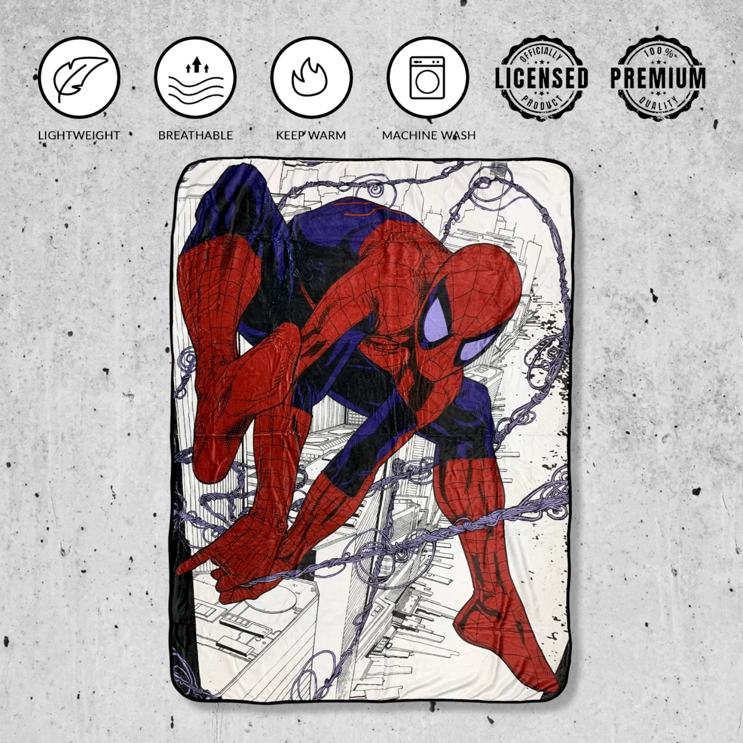 Spider-Man Webslinger Marvel Flannel Fleece Throw Super Soft Lightweight Fleece Blanket 45x60in 2 Spider-Man Webslinger Marvel Flannel Fleece Throw Super Soft Lightweight Fleece Blanket 45x60in - Image 2