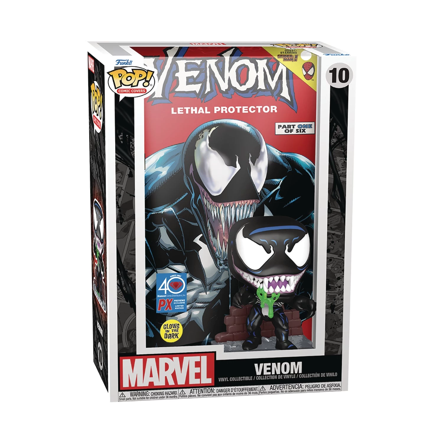 Funko Pop! Comic Cover: Marvel Venom Lethal Protector Glow In The Dark Previews Exclusive 2 Funko Pop! Comic Cover: Marvel Venom Lethal Protector Glow In The Dark Previews Exclusive - Image 2