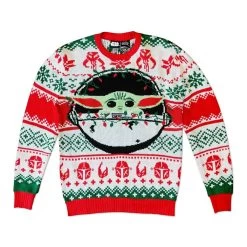 Star Wars The Mandalorian The Child With Lights Adult Ugly Christmas Sweater