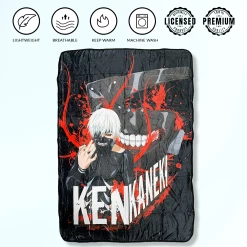 Tokyo Ghoul Ken Kaneki White Hair With Mask Fleece Throw Soft Lightweight Blanket 45x60 Inches -Anime Peripherals tokyo 2 photoroom 3