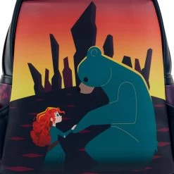Loungefly Disney Brave Princess Merida Castle Mini Backpack Womens Shoulder Bag Purse -Anime Peripherals wdbk2369 lfdisneybraveprincesscastleseriesminibackpack0469backdetail1000x