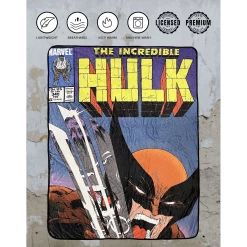 Marvel The Incredible Hulk Vs Wolverine Fleece Throw Blanket -Anime Peripherals wolverine blanket 3 photoroom 3